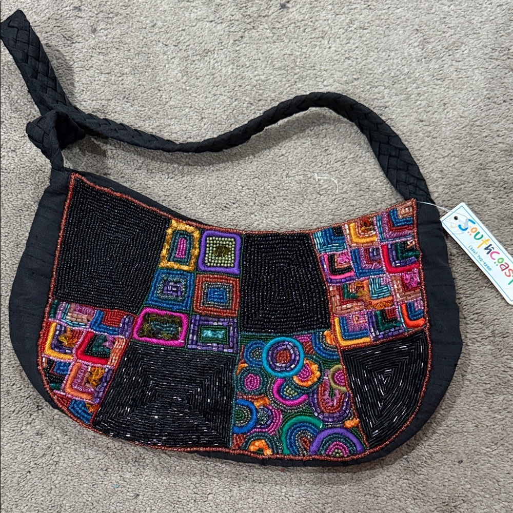 Colorful Beaded Crossbody Bag